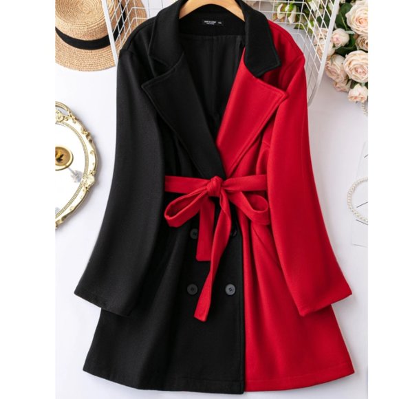 Black And Red Winter Coat Stunning Last One 54 Bust 2X NWT Showstopper - Picture 1 of 5